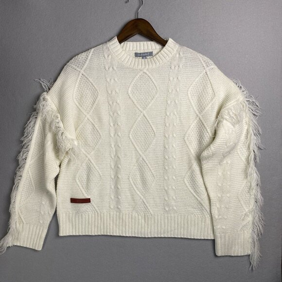 Simply Southern Ladies Top Size Medium Knit Pullover White‎ Cozy Trendy Unique - Picture 1 of 13